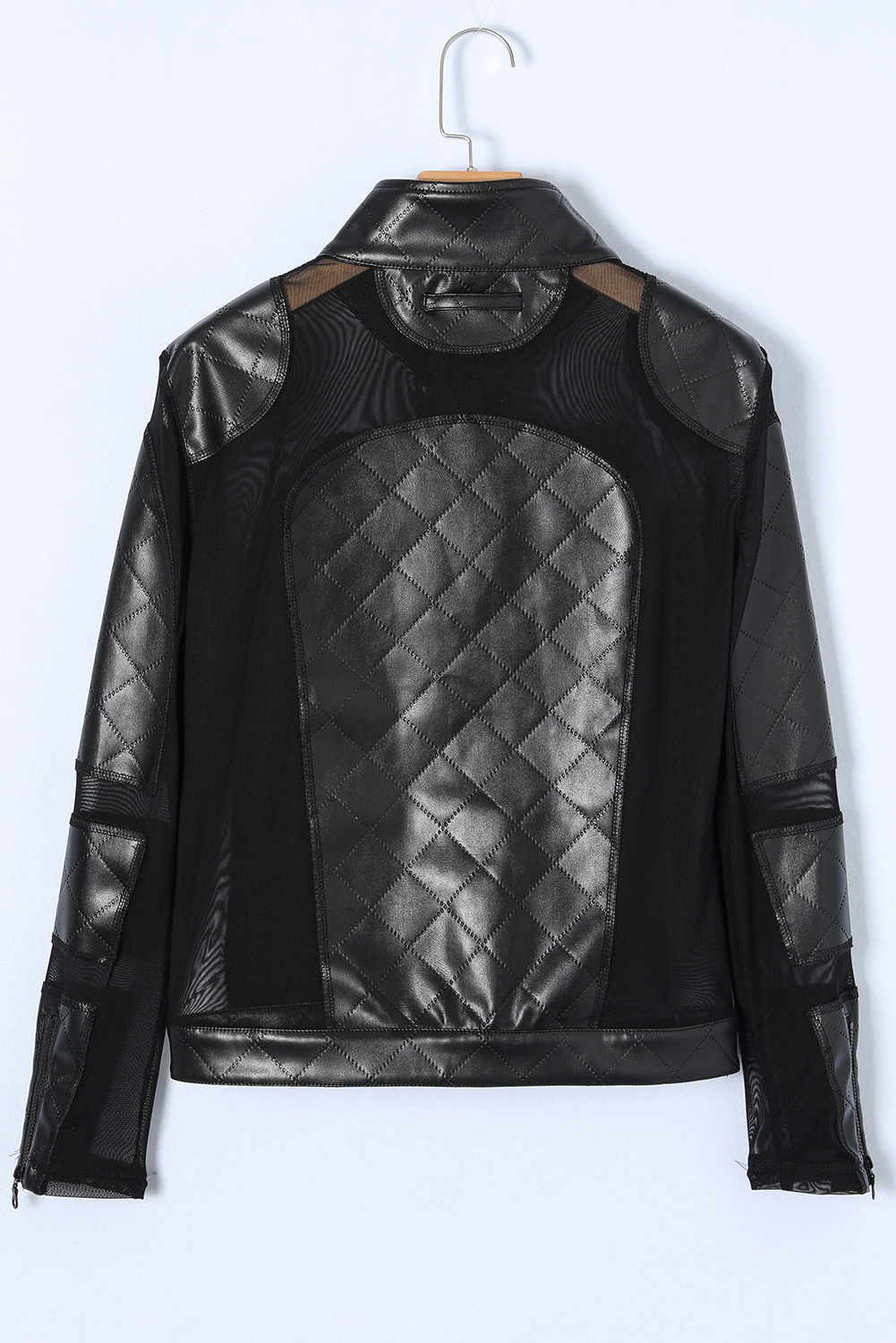 Mesh & Leatherette Fitted Jacket 251932