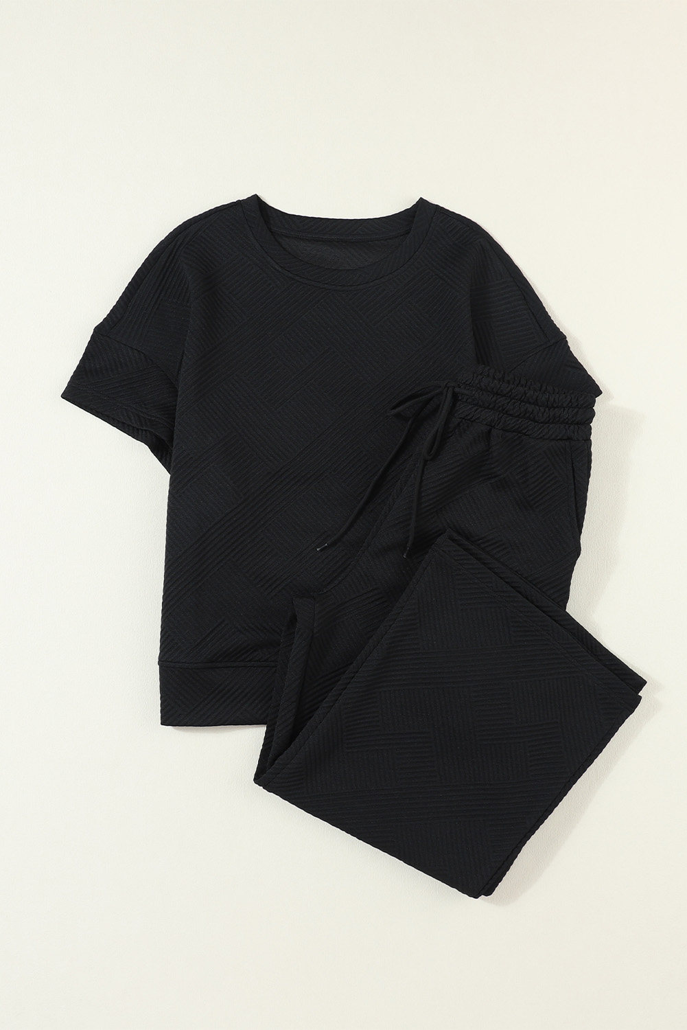 Solid Tank Top & Drawstring Pants Set--Clearance
