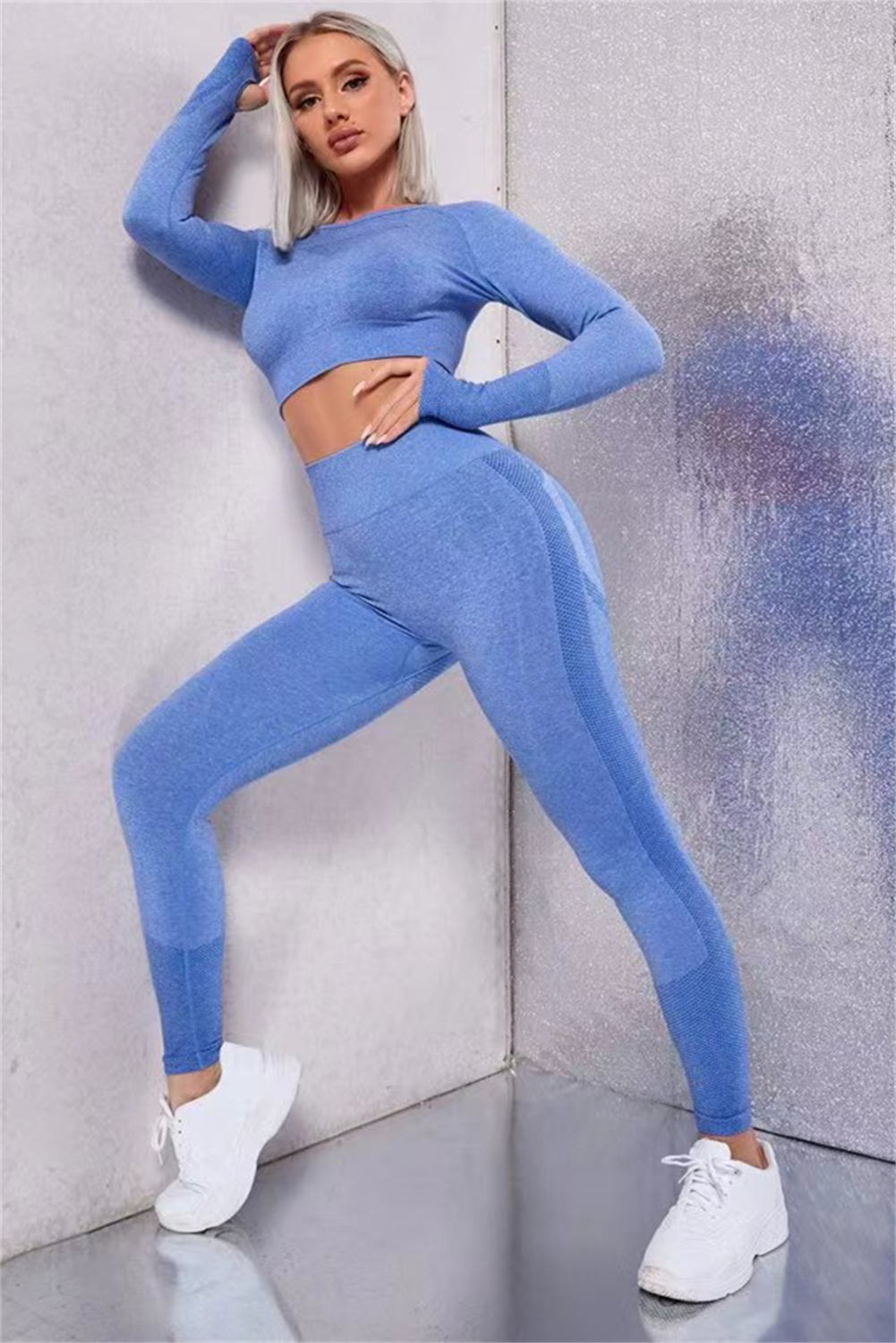 Running Cropped Top +Leggings Set
