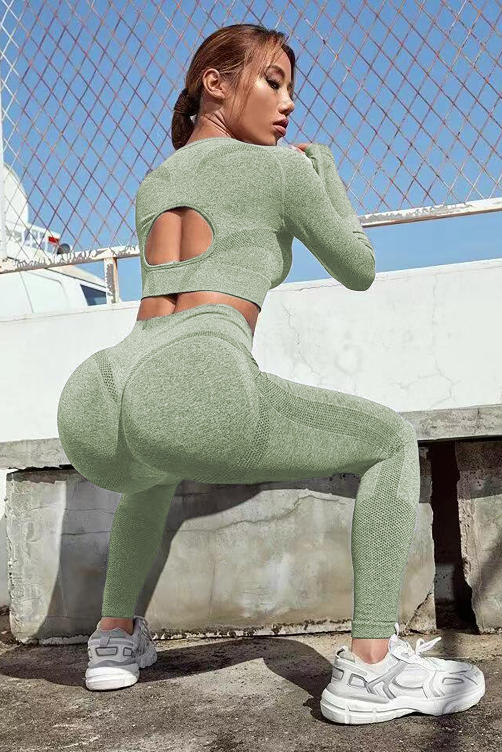 Marvy Solid Seamless Crop Top and Leggings main image 1