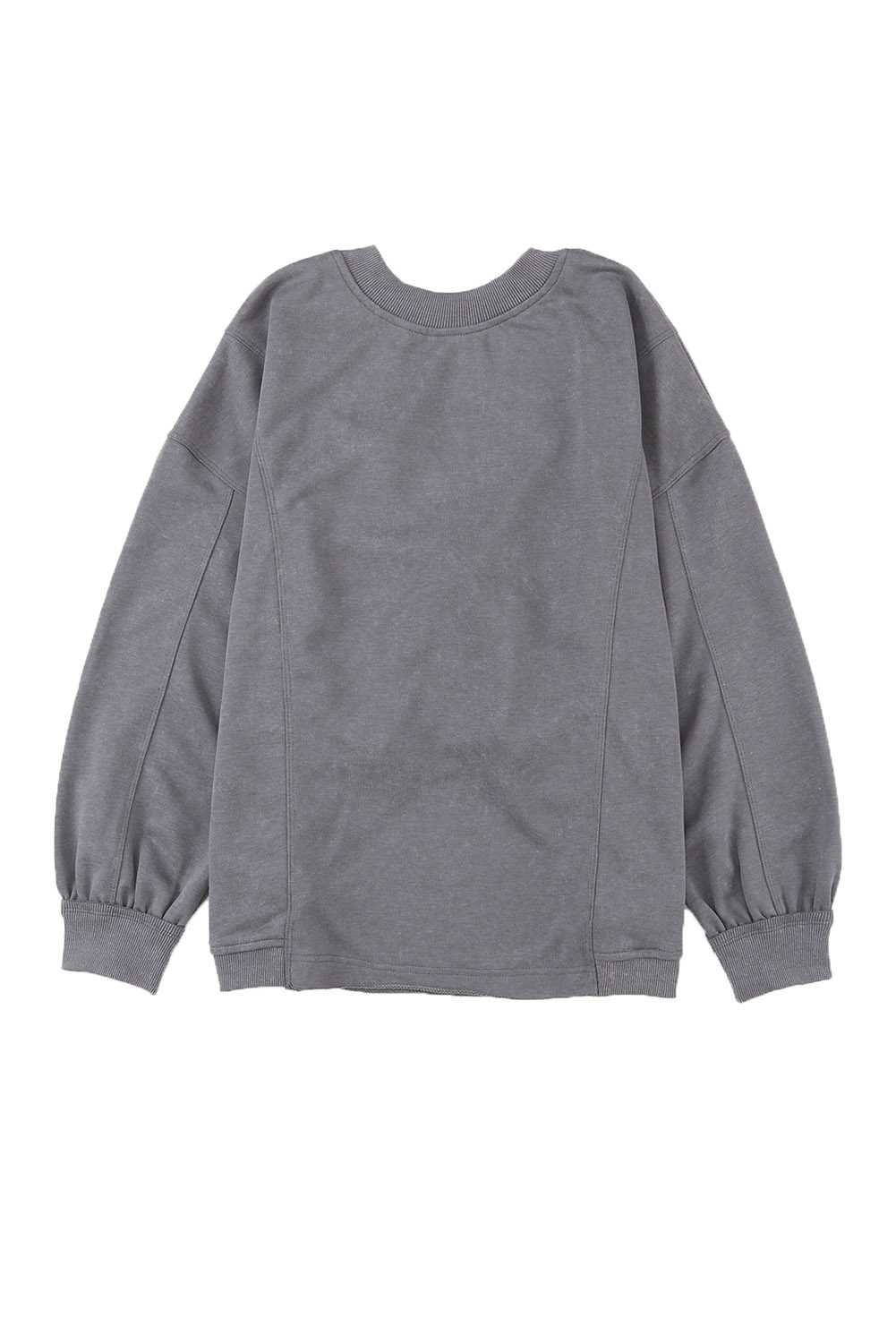 Pre-Order Gray Expose Seamed Washed Split Plus Size Sweatshirt