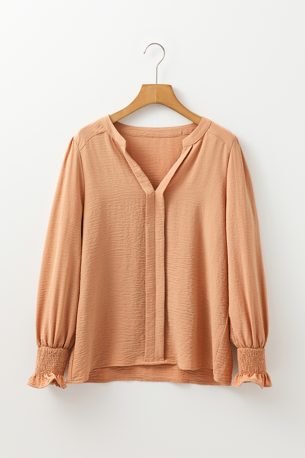 V Neck Cotton Smock Blouse Butter Yellow