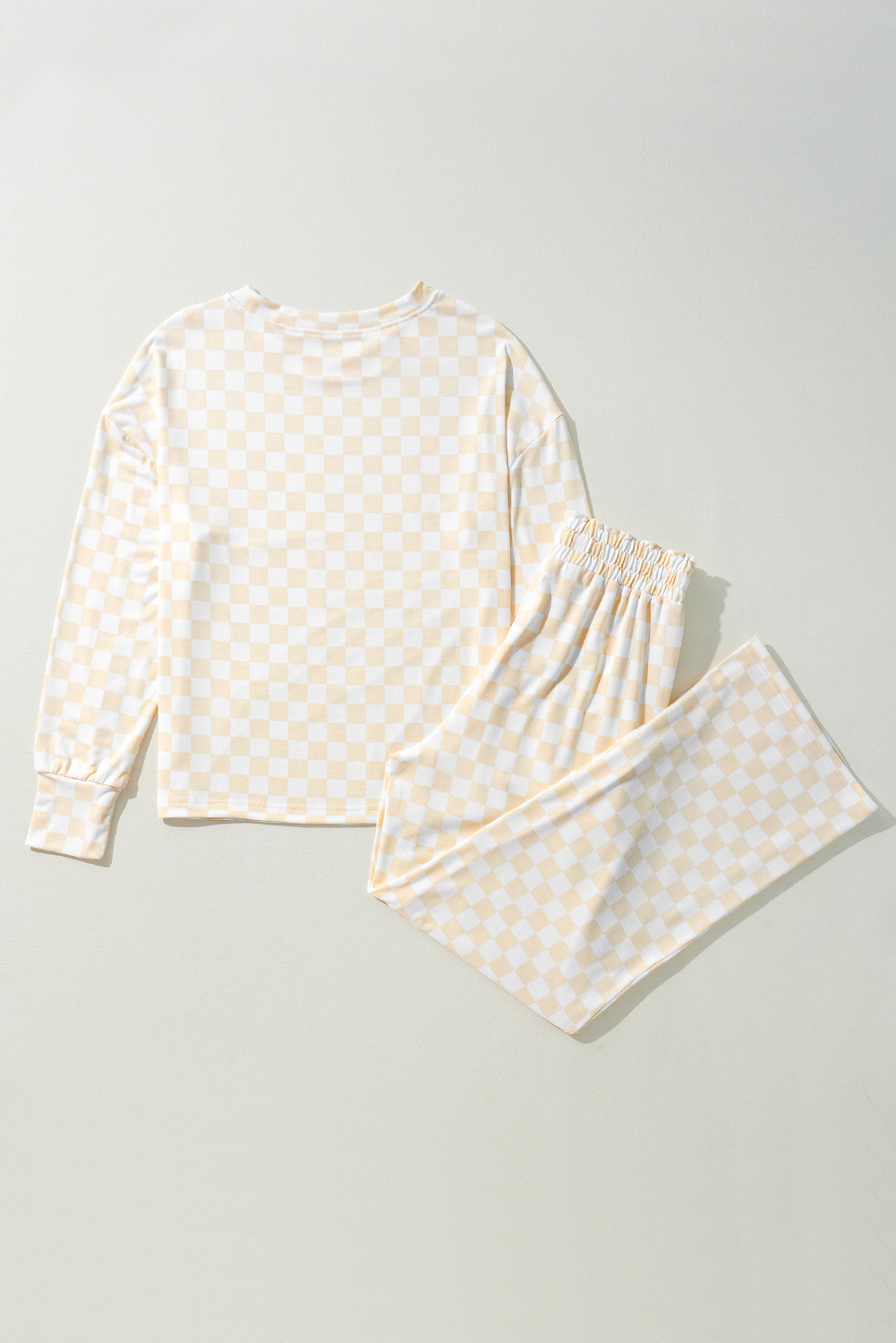 Printed Round Neck Top and Drawstring Pants Lounge Set