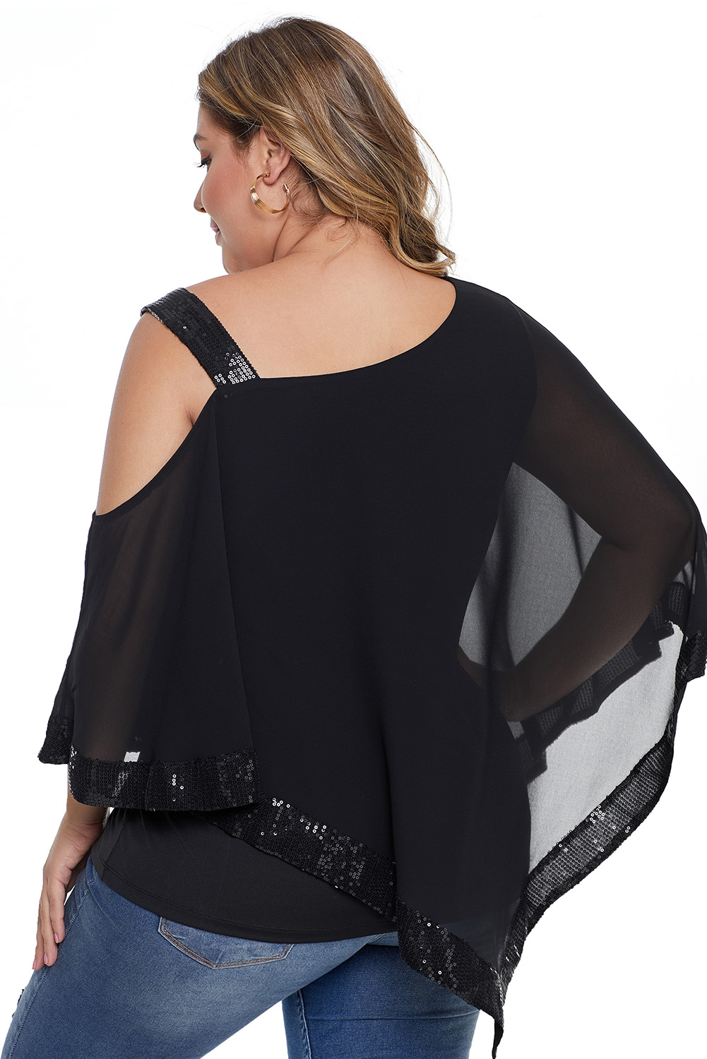 Plus Size One Shoulder Asymmetrical Hem Blouse