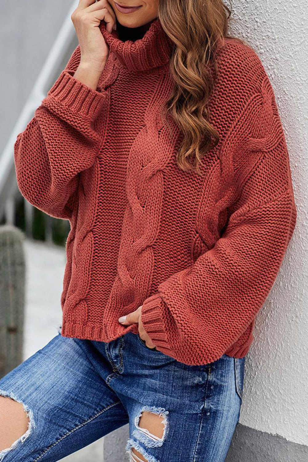 Fiery Red Solid Textured Knit Side Pockets Buttoned Sweater Vest