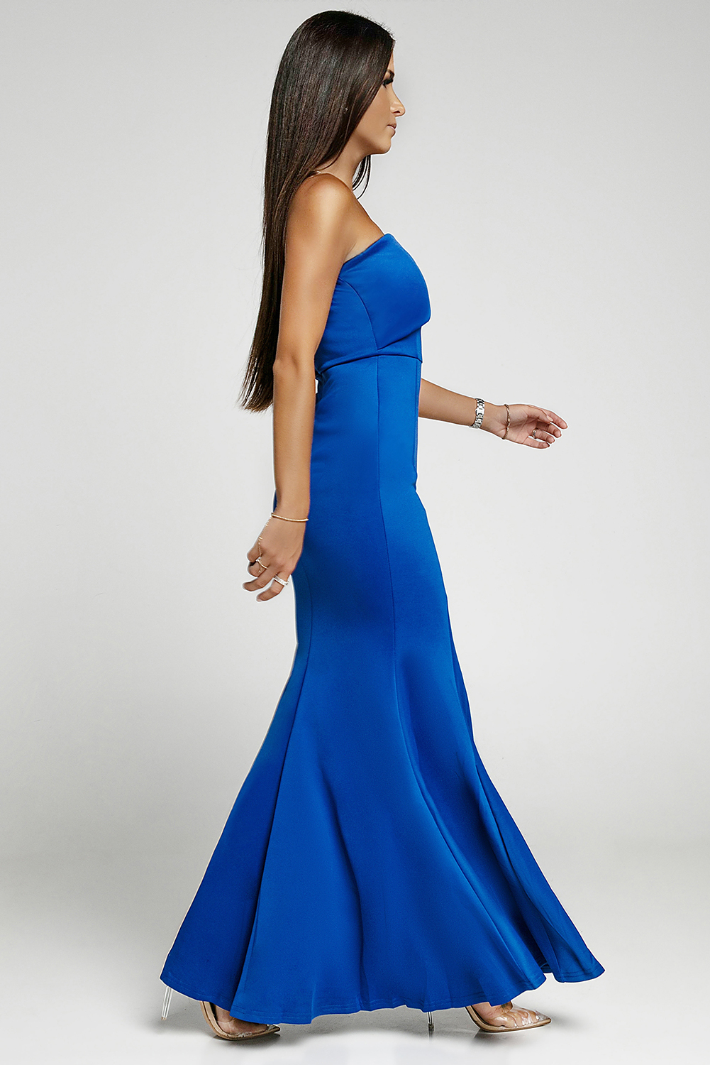 Slit Baby Blue Prom Dress Off-the-Shoulder