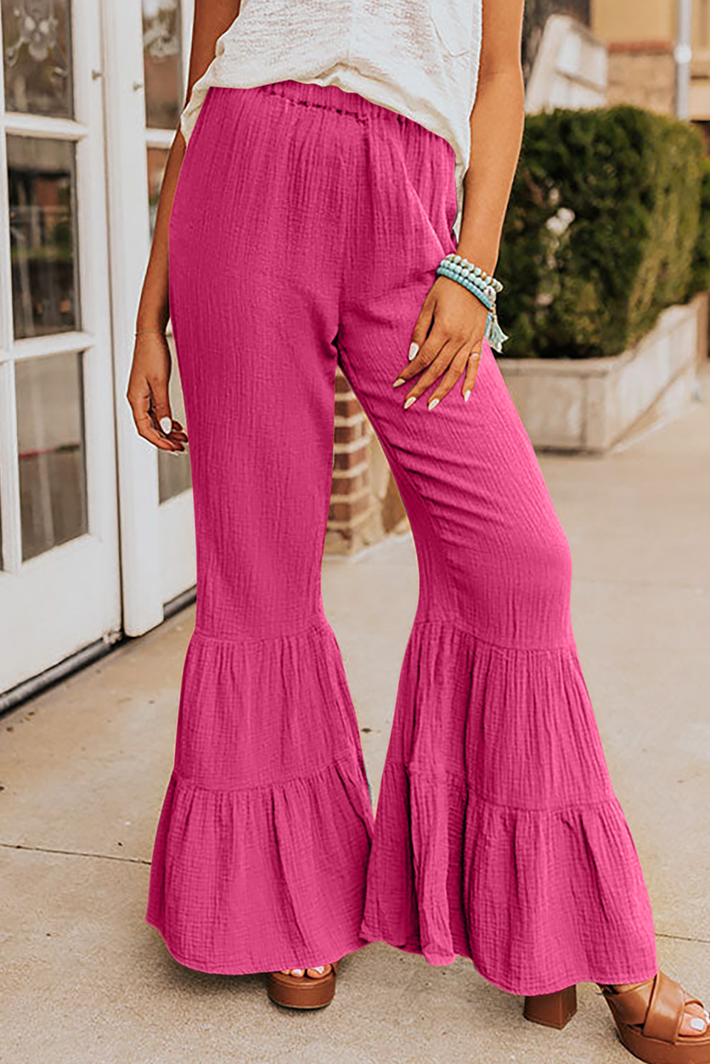 High-Waist Rose Print Pants main image 0