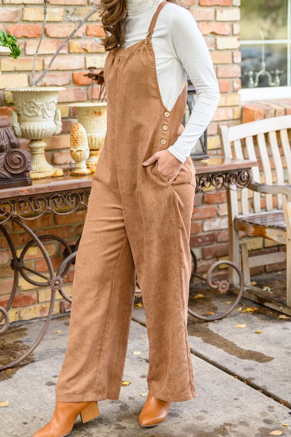 Reya Pocketed Loose Fit Corduroy Overall
