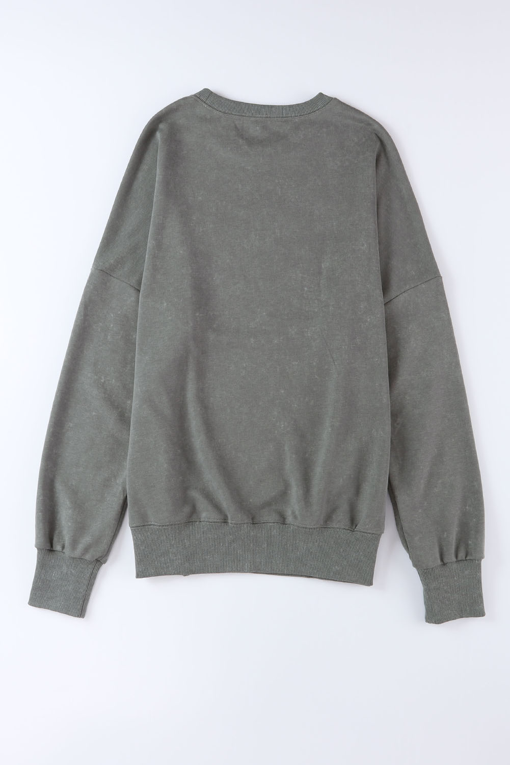 $9.9 Gray Drop Shoulder Ribbed Trim Oversized Sweatshirt Wholesale