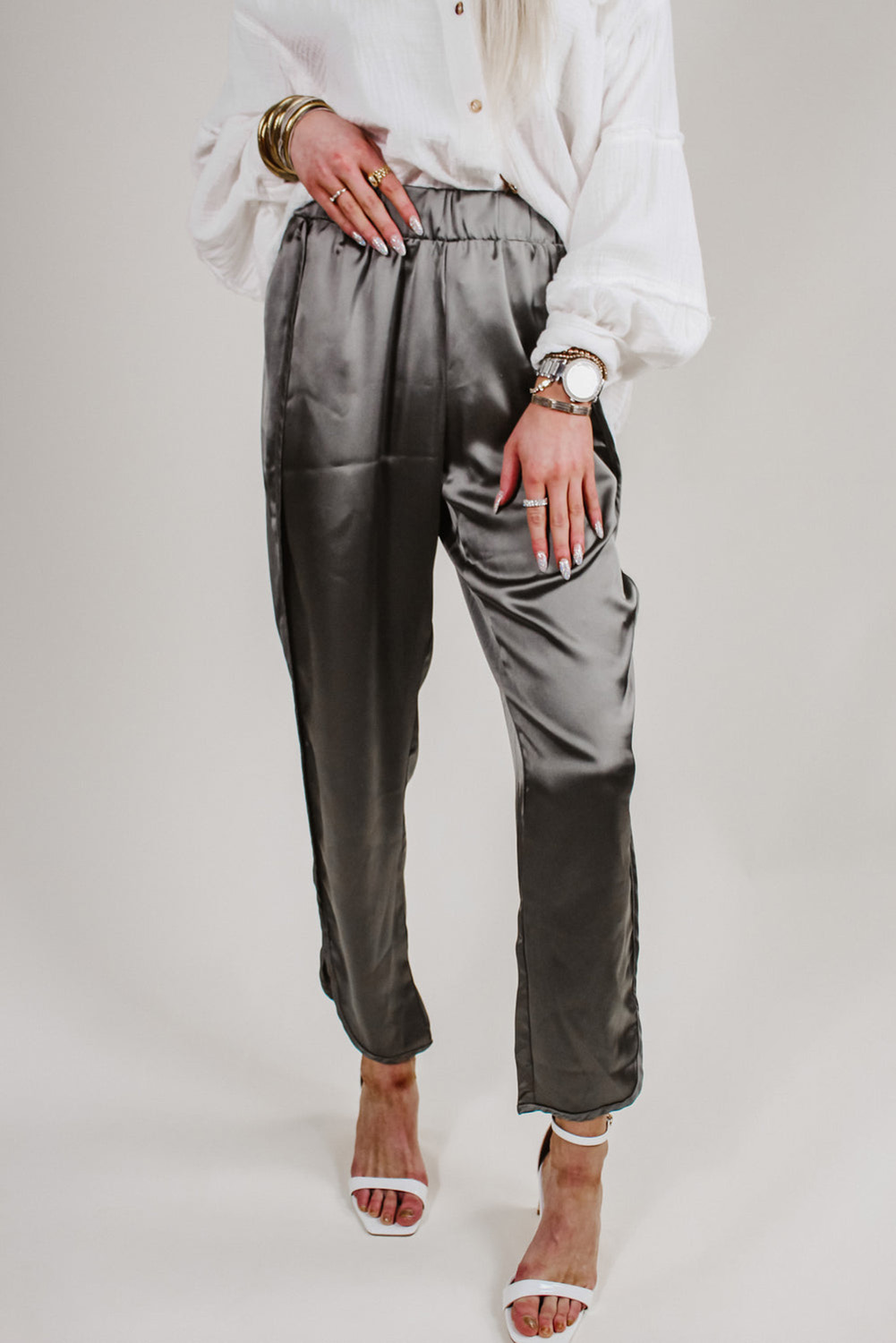 Satin Side Slit Pant