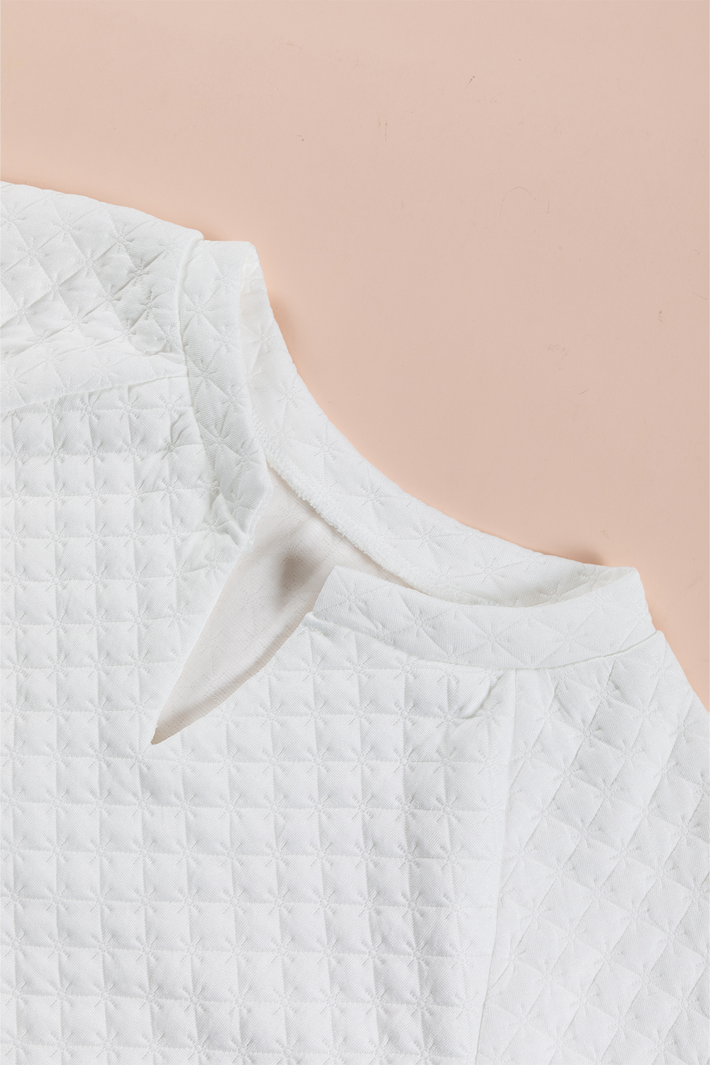 Pre-Order Textured Center Seam Long Sleeve Split Top