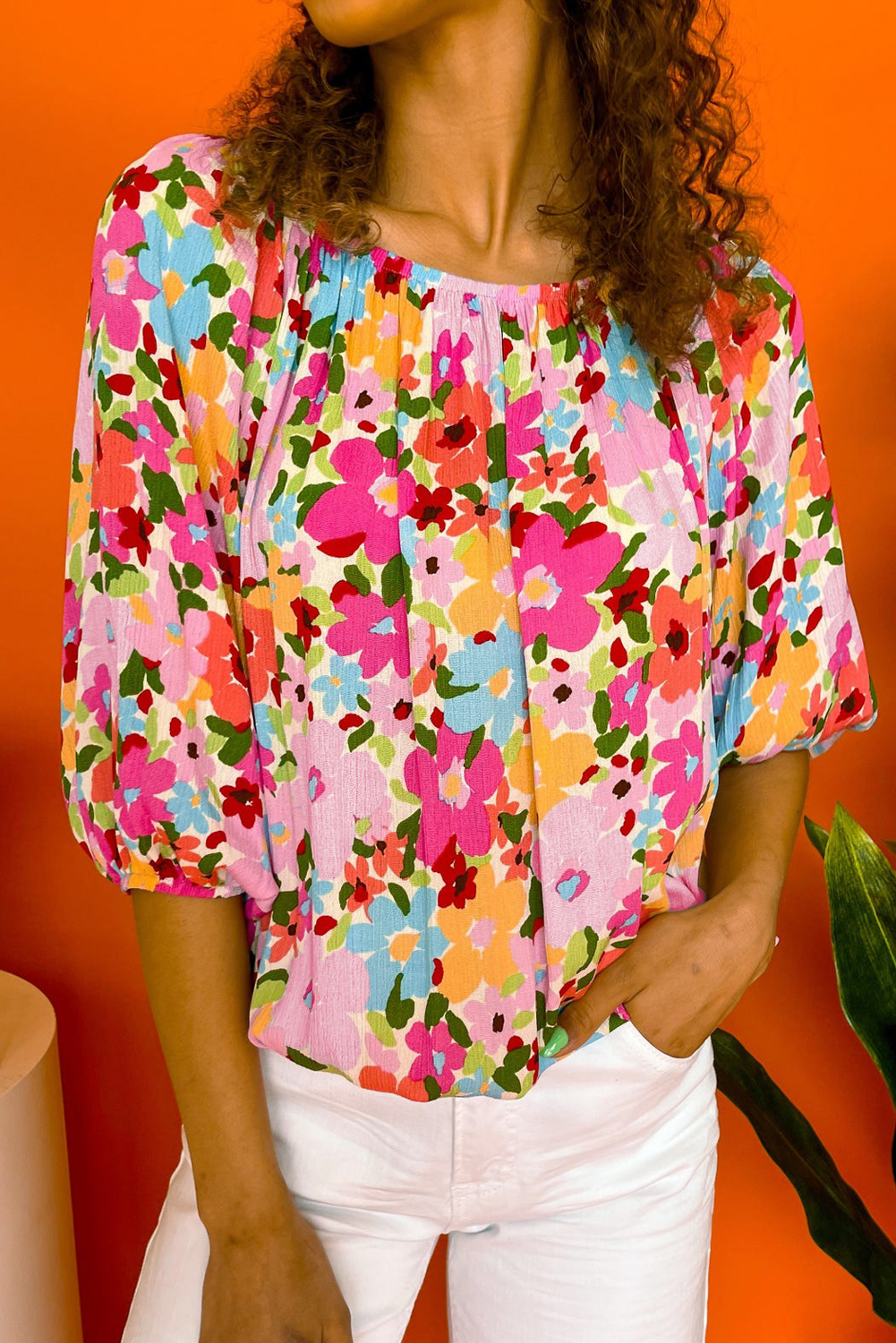 Puff Sleeve Pleated Blouse main image 0