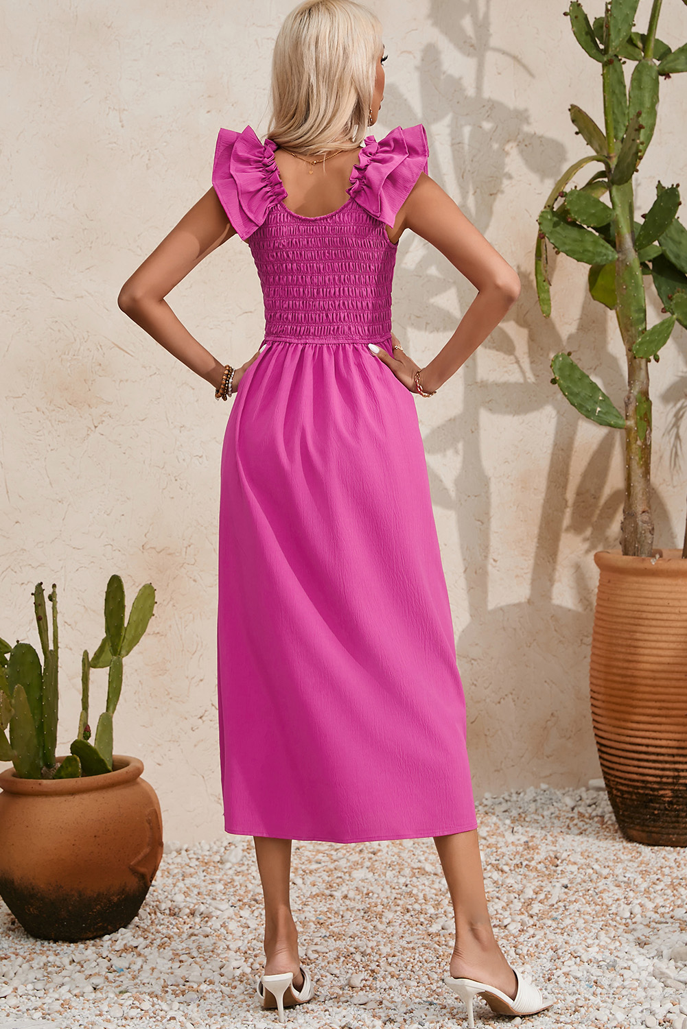 Ruched Rose Drape Dress