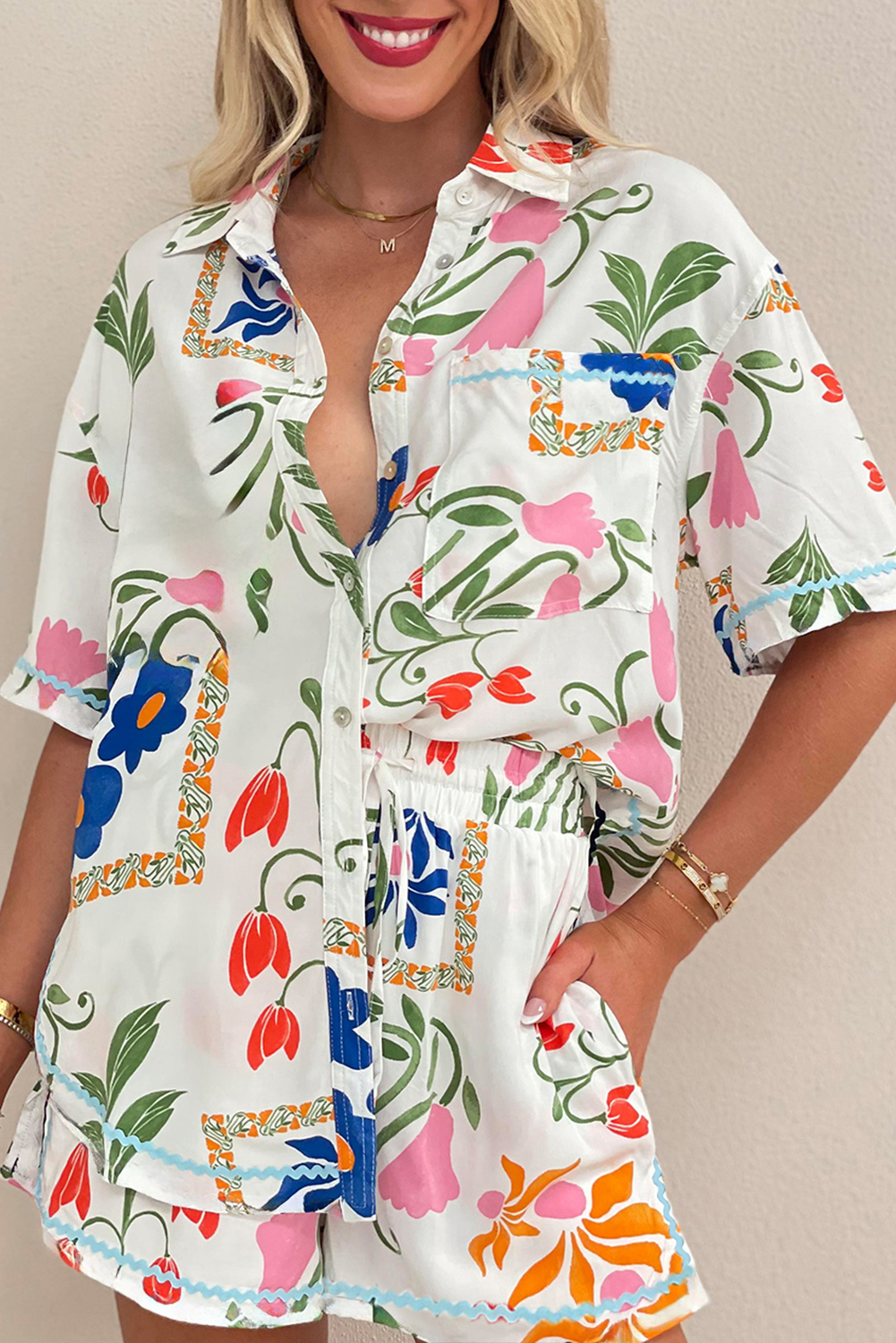 Regular Fit Short Sleeve Shirt - Floral Trip