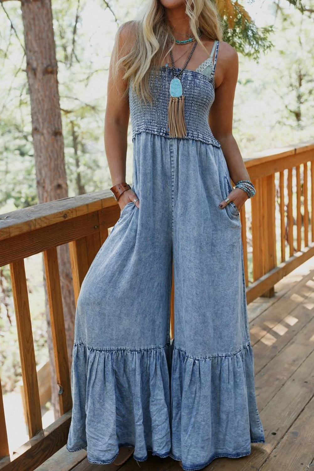 Myosotis 2 Pieces Mineral Wash Cotton Tank Top Lined Split Skirt Set