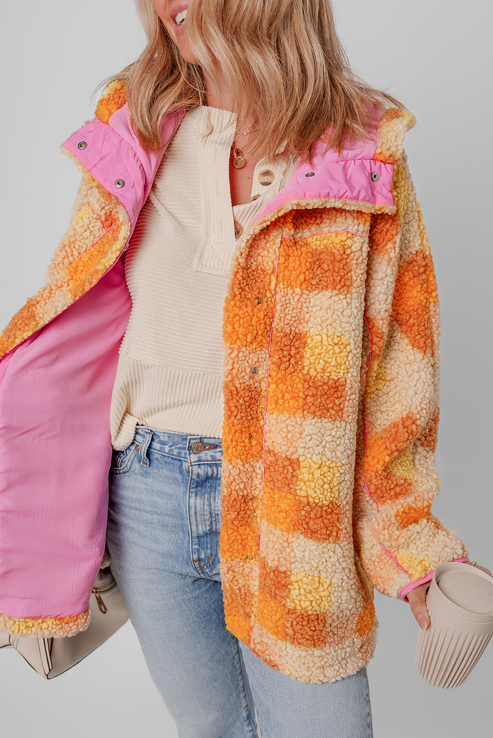 Custom Late Model Sherpa Jacket Orange main image 1