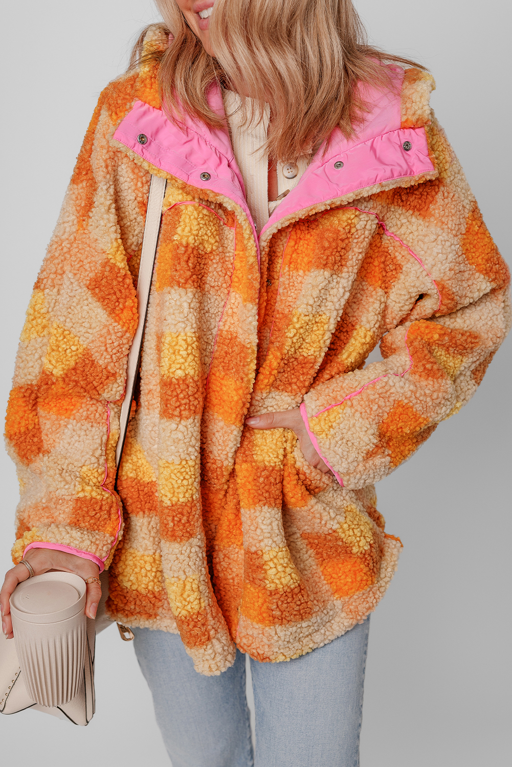 Custom Late Model Sherpa Jacket Orange main image 0
