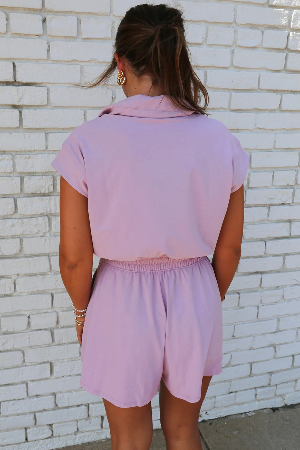 Threaded Pear Sevyn Abstract V Neck High Waist Romper main image 1