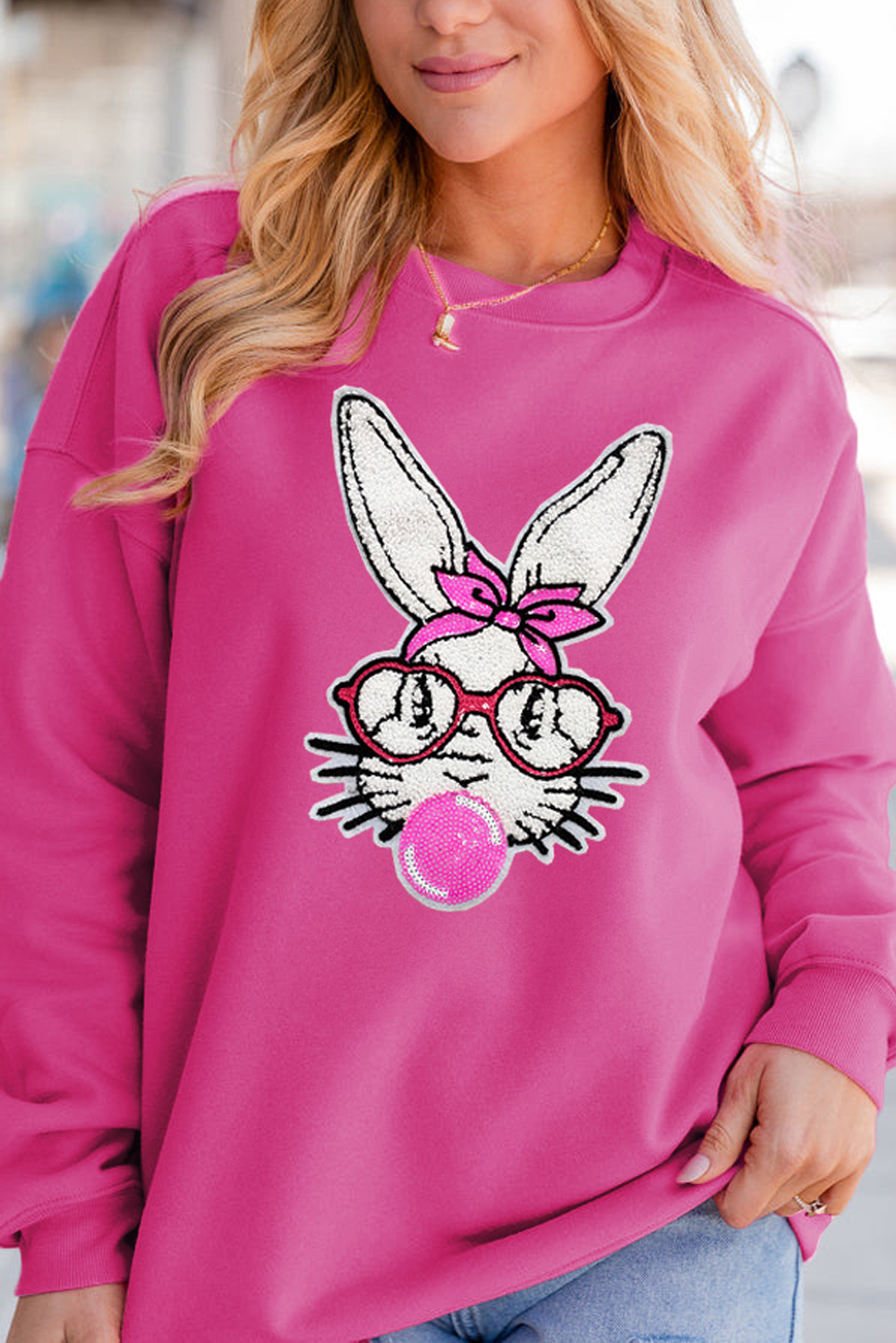 Bonbon Color Block Chest Pockets Half Button Plus Size Sweatshirt main image 1