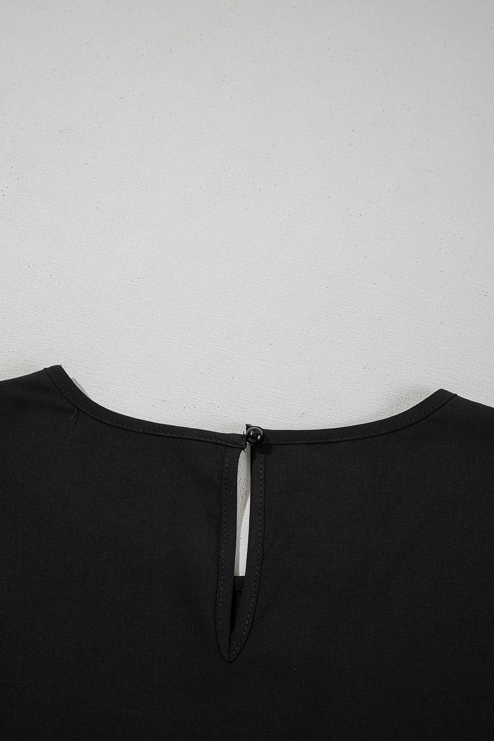 Gold Rib 3 4 Funnelneckblouse Black