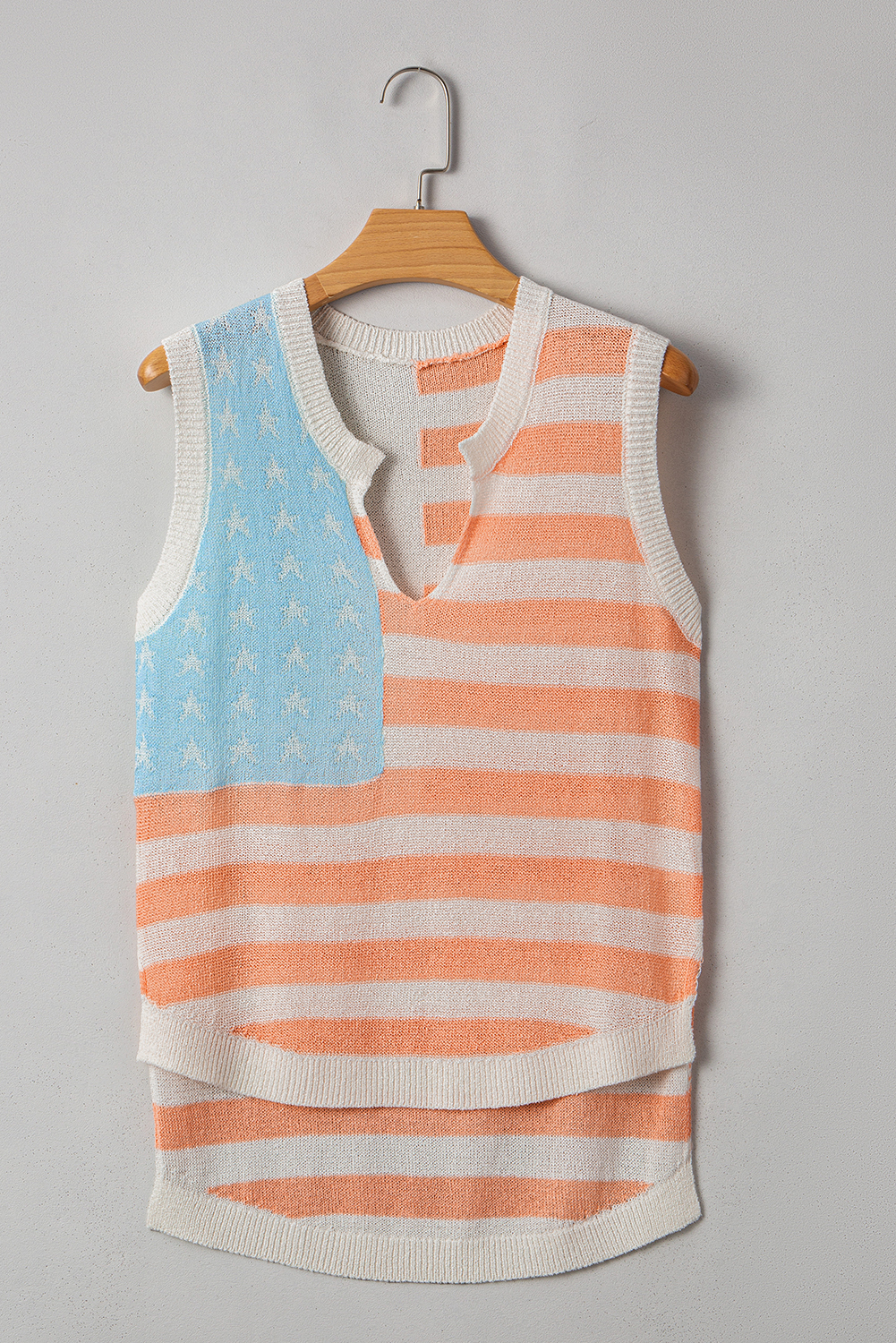 US Flag Round Neck Sweater Vest main image 1