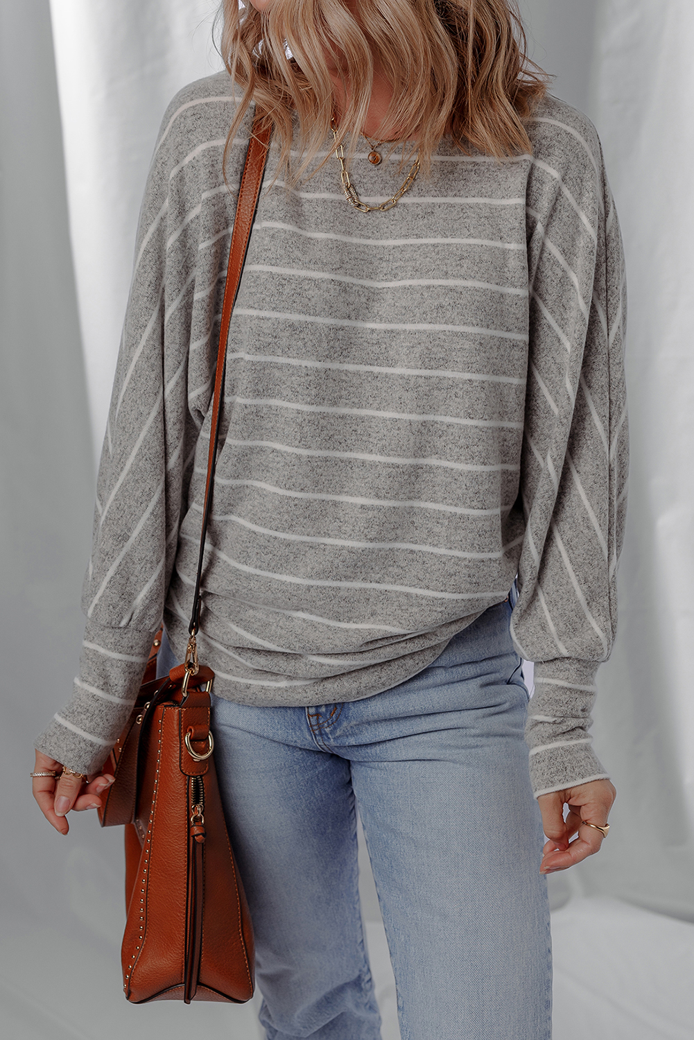 Baylee Stripe Dolman Sleeve Oversize Top main image 1