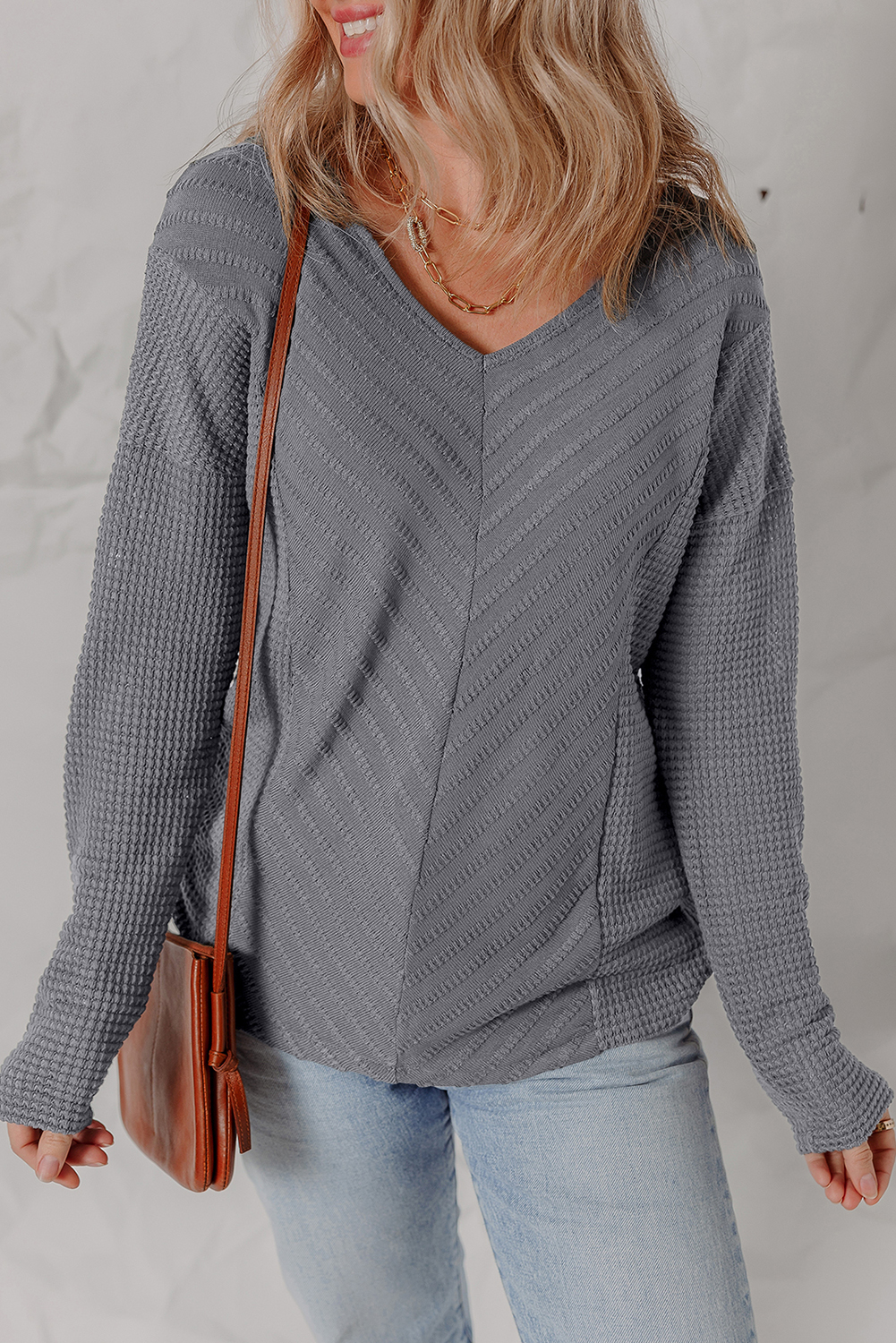 Threaded Pear Veda Sleeve Knit top Long Sleeve Top