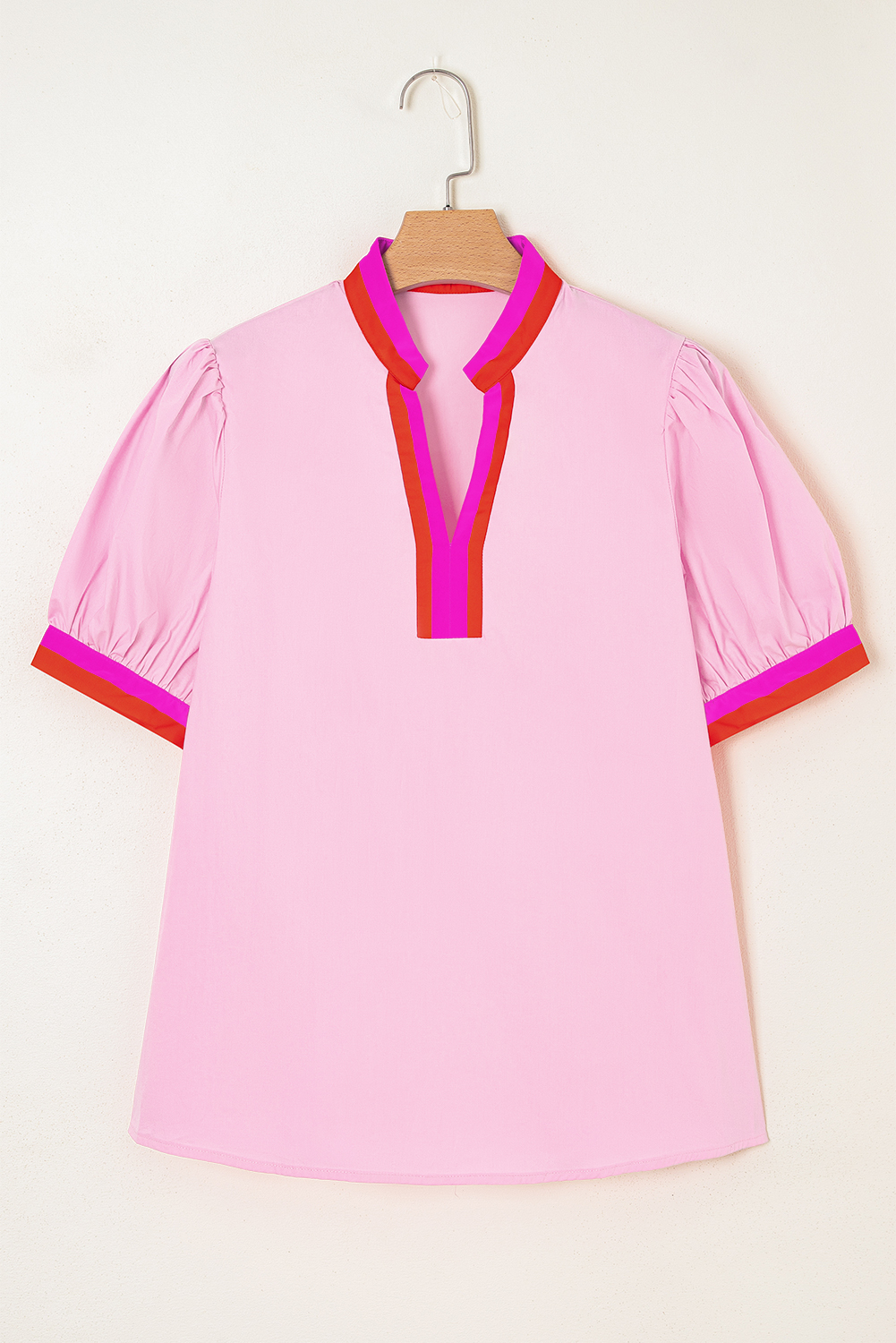 Passionately Pink V Neck Blouse