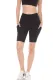 Black Expose Seam Detail Pocketed Active Shorts
