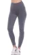 Gray Solid High Wiast Sports Leggings