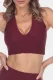 Fiery Red Textured Back Cross Strap Crop Yoga Top