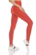 Orange Textured High Waist Tummy Control Yoga Pants