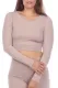 Pink Hollow-out Long Sleeve Cropped Sport Top