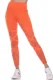 Orange Criss Cross Mesh Insert Skinny Yoga Pants