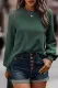 Blackish Green Lace Long Sleeve Textured Pullover