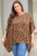 Leopard Plus Size Batwing Sleeve Tunic Top