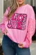 Pink Plus Size Wild LOVE Graphic Sequin Sleeve Sweatshirt