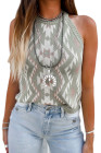 Laurel Green Western Tribal Aztec Pattern Knit Sweater Tank