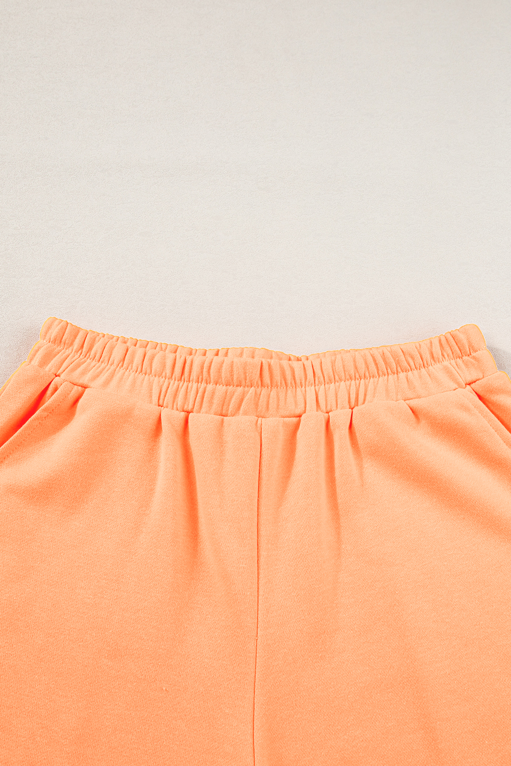 Grapefruit Orange Colorblock Half Sleeve Top and Shorts Set