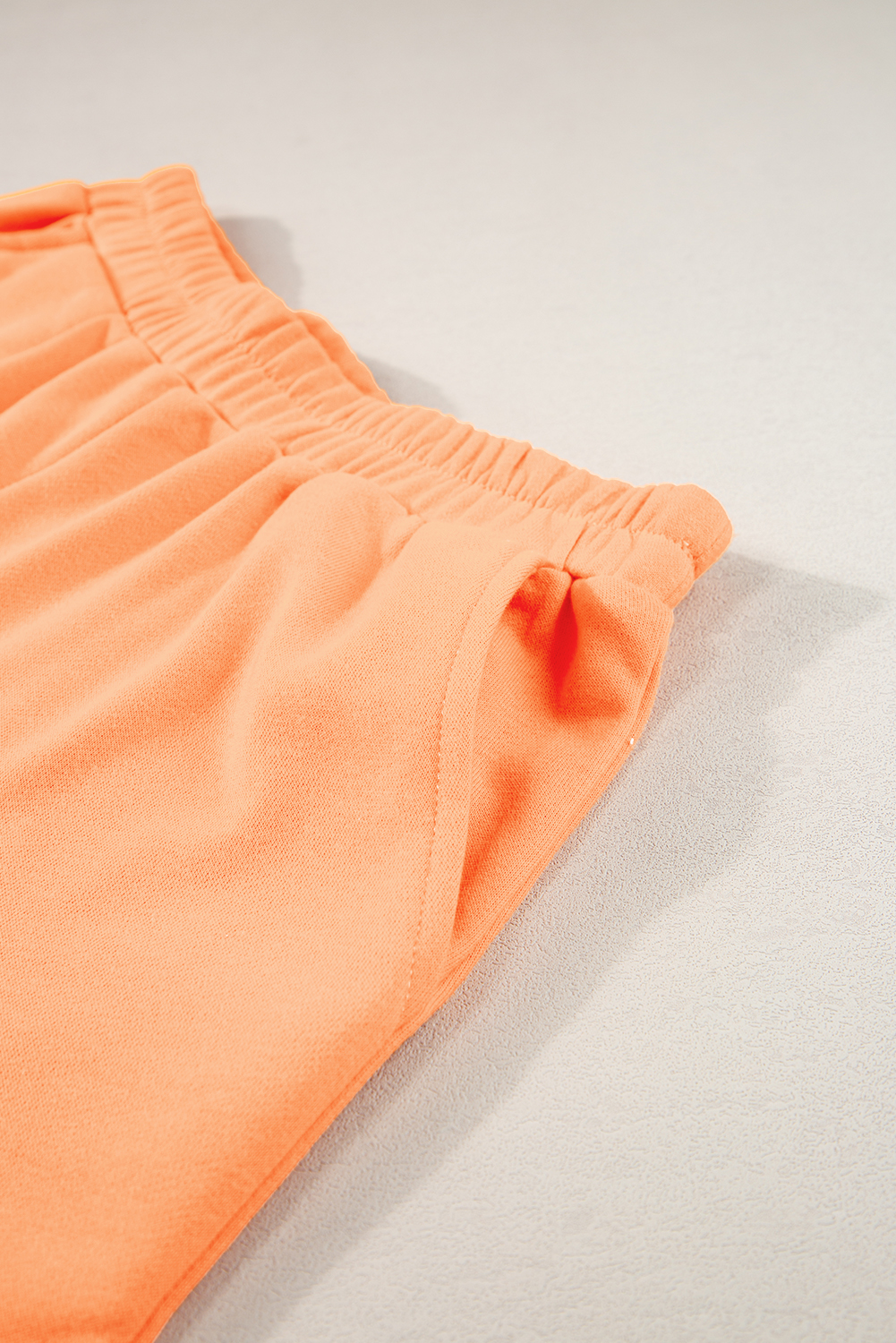 Grapefruit Orange Colorblock Half Sleeve Top and Shorts Set