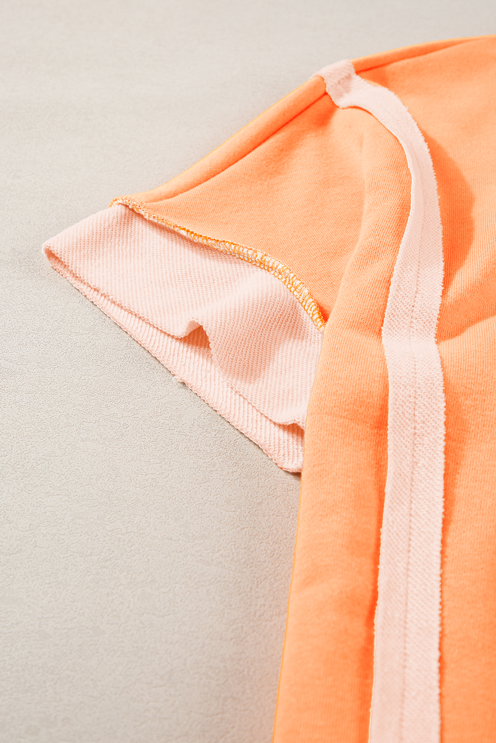 Grapefruit Orange Colorblock Half Sleeve Top and Shorts Set