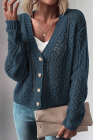 Real Teal Open Knit Drop Shoulder Sweater Cardigan