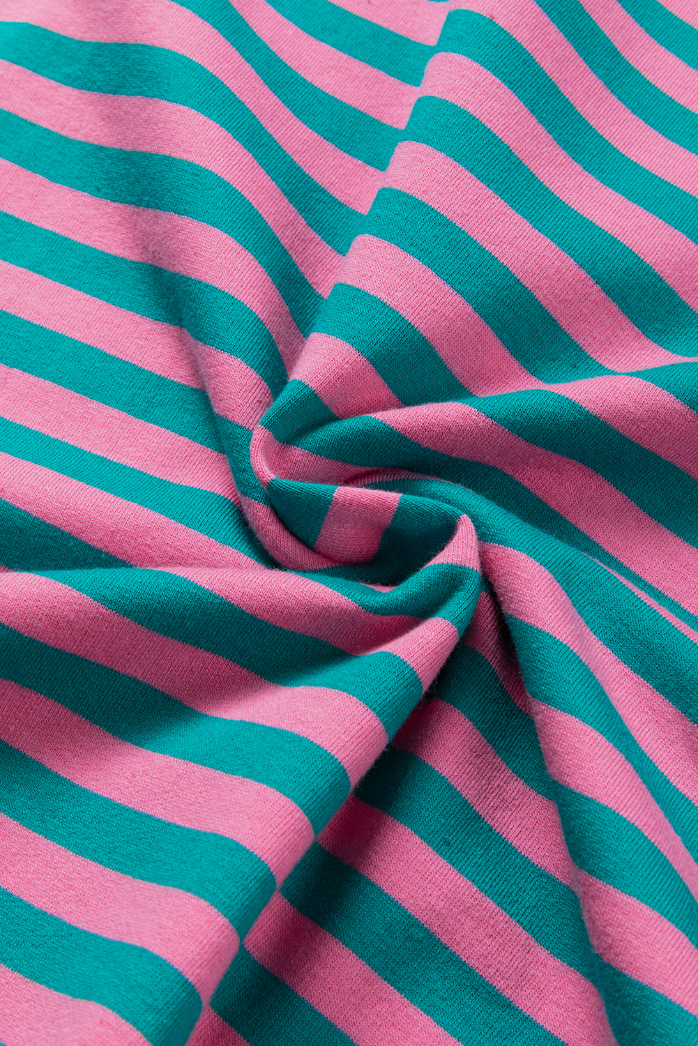 Green Stripe Oversized Contrast Trim Pullover Sweatshirt