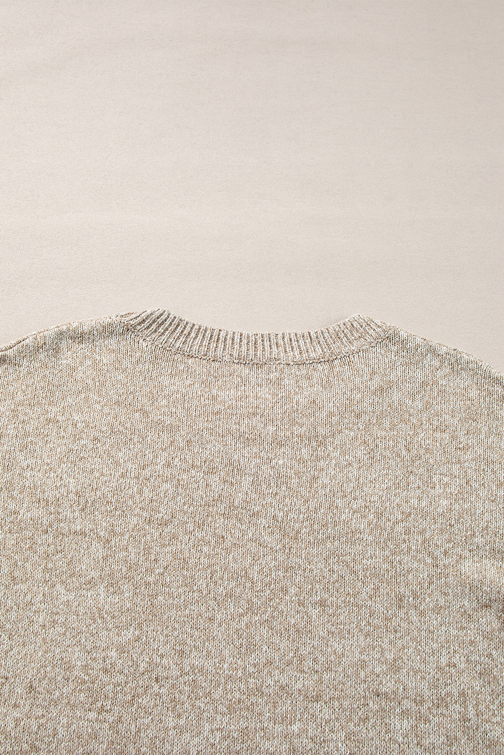 Khaki Star Pattern Drop Shoulder Sweater