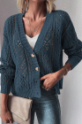 Real Teal Open Knit Drop Shoulder Sweater Cardigan