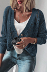 Real Teal Open Knit Drop Shoulder Sweater Cardigan