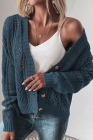 Real Teal Open Knit Drop Shoulder Sweater Cardigan