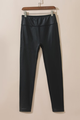 Black Faux Leather Skinny Leggings PACK761386-2