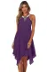 Purple Sleeveless Short Handkerchief Dress
