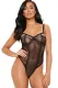 Wired Cups Black Lace Mesh Bodysuit